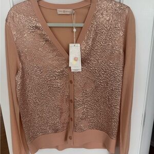 Tory Burch Rose Gold Cardigan